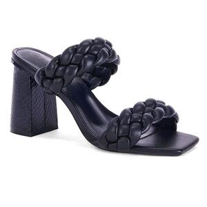 Super cute black double braid band syktmax heels sz 7
